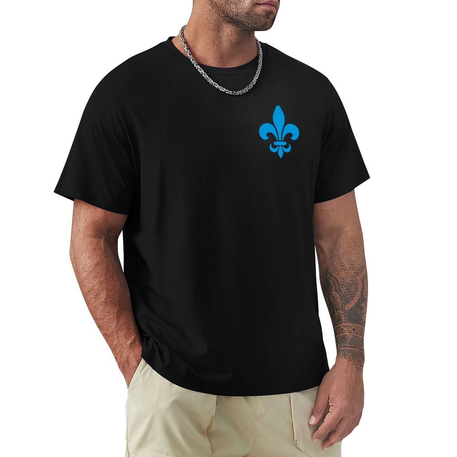 Printing Qc - T-shirt style moderne bleu fleur de