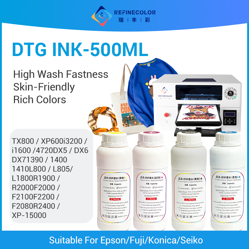 Direct To Garment Ink - Encre textile DTG Refinecolor 500ML/bouteille pour