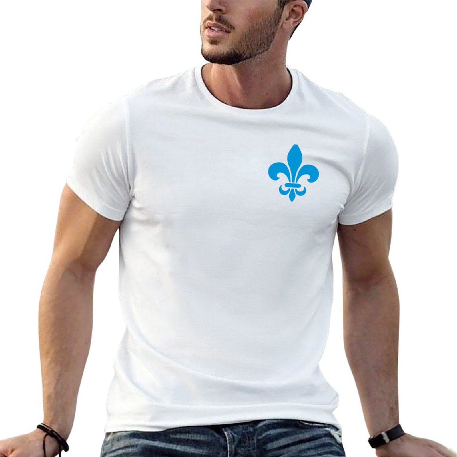 Printing Qc - T-shirt bleu fleur de lys du