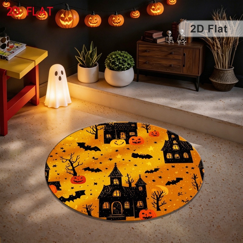 Commercial Printing House - Tapis rond d'Halloween avec motifs de