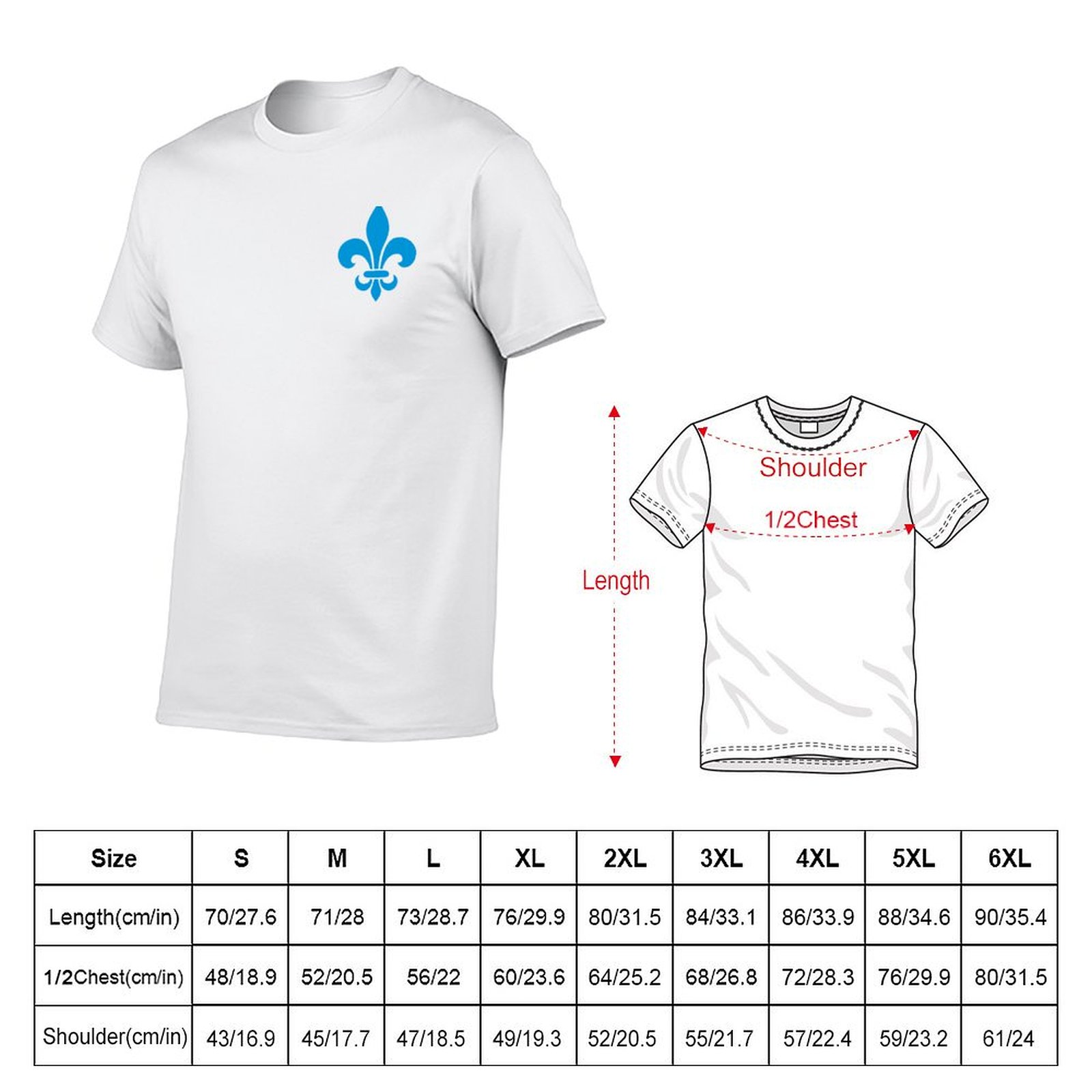 T-shirt bleu fleur de lys du Q - Printing Qc avis et prix