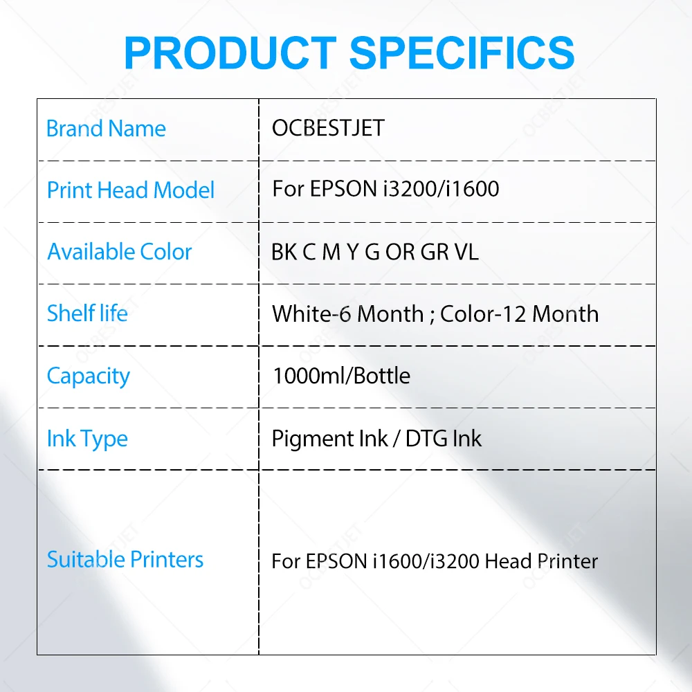 Encre textile DTG 1000ML/boute - Direct To Garment Ink avis et prix